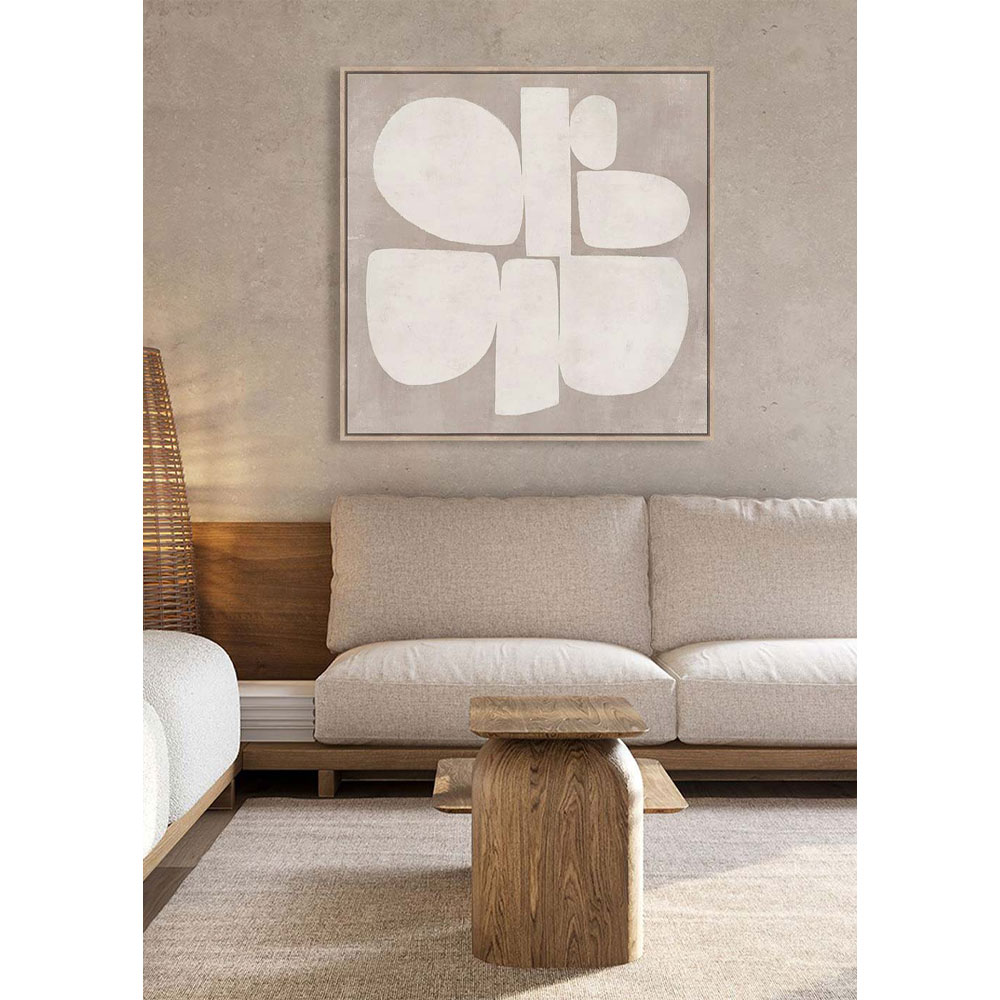 IMITATION GRIS ΠΙΝΑΚΑΣ ΔΙΑΚΟΣΜΗΣΗΣ 80x80x4 ΚΑΜΒΑΣ ΓΚΡΙ ΛΕΥΚΟ MDF ΦΥΣΙΚΟ - Image 2