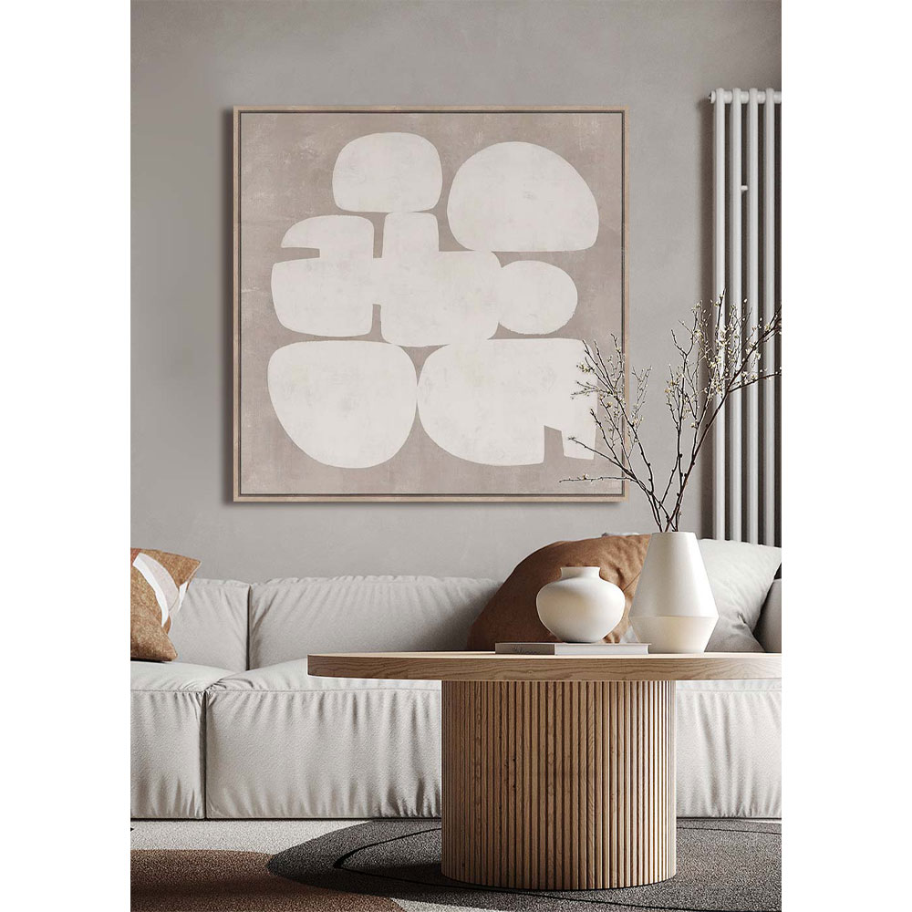 IMITATION GRIS ΠΙΝΑΚΑΣ ΔΙΑΚΟΣΜΗΣΗΣ 80x80x4 ΚΑΜΒΑΣ ΓΚΡΙ ΛΕΥΚΟ MDF ΦΥΣΙΚΟ - Image 2