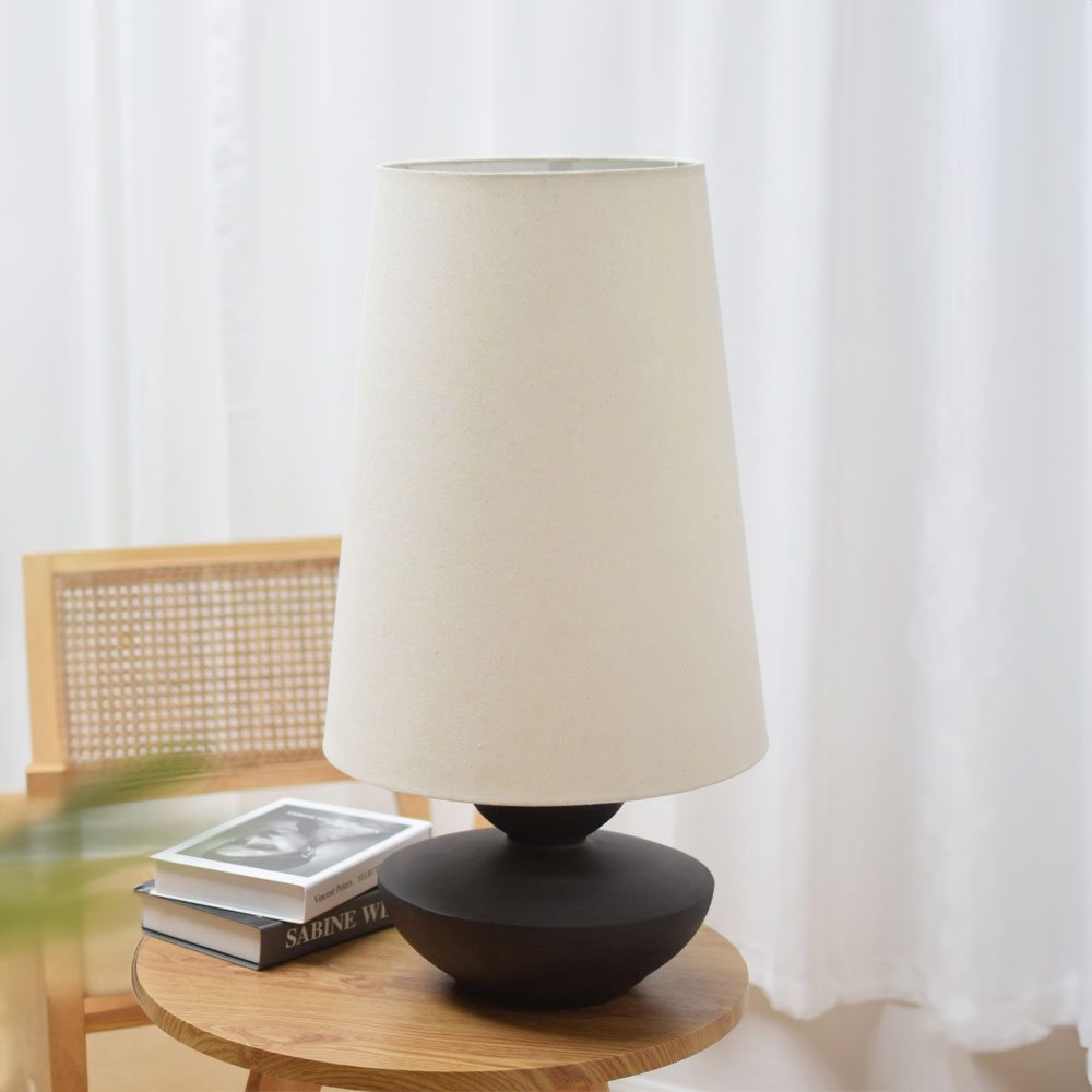 OMONDI ΦΩΤΙΣΤΙΚΟ ΕΠΙΤΡΑΠΕΖΙΟ 27x27x66cm RESIN ΜΑΥΡΟ ΛΙΝΟ ΜΠΕΖ - Image 2