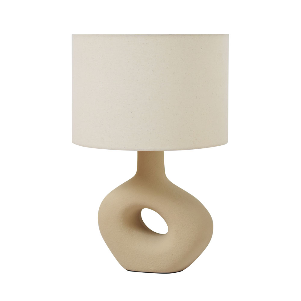 PEBBLE ΦΩΤΙΣΤΙΚΟ ΕΠΙΤΡΑΠΕΖΙΟ 23x12x49cm ΚΕΡΑΜΙΚΟ ΜΠΕΖ ΛΙΝΟ ΜΠΕΖ