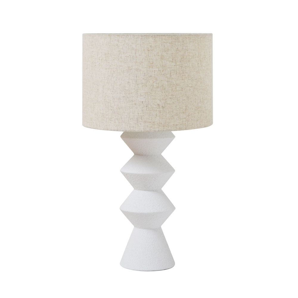 PIERCE ΦΩΤΙΣΤΙΚΟ ΕΠΙΤΡΑΠΕΖΙΟ 14x14x62cm FIBERCLAY ΛΕΥΚΟ ΛΙΝΟ ΜΠΕΖ