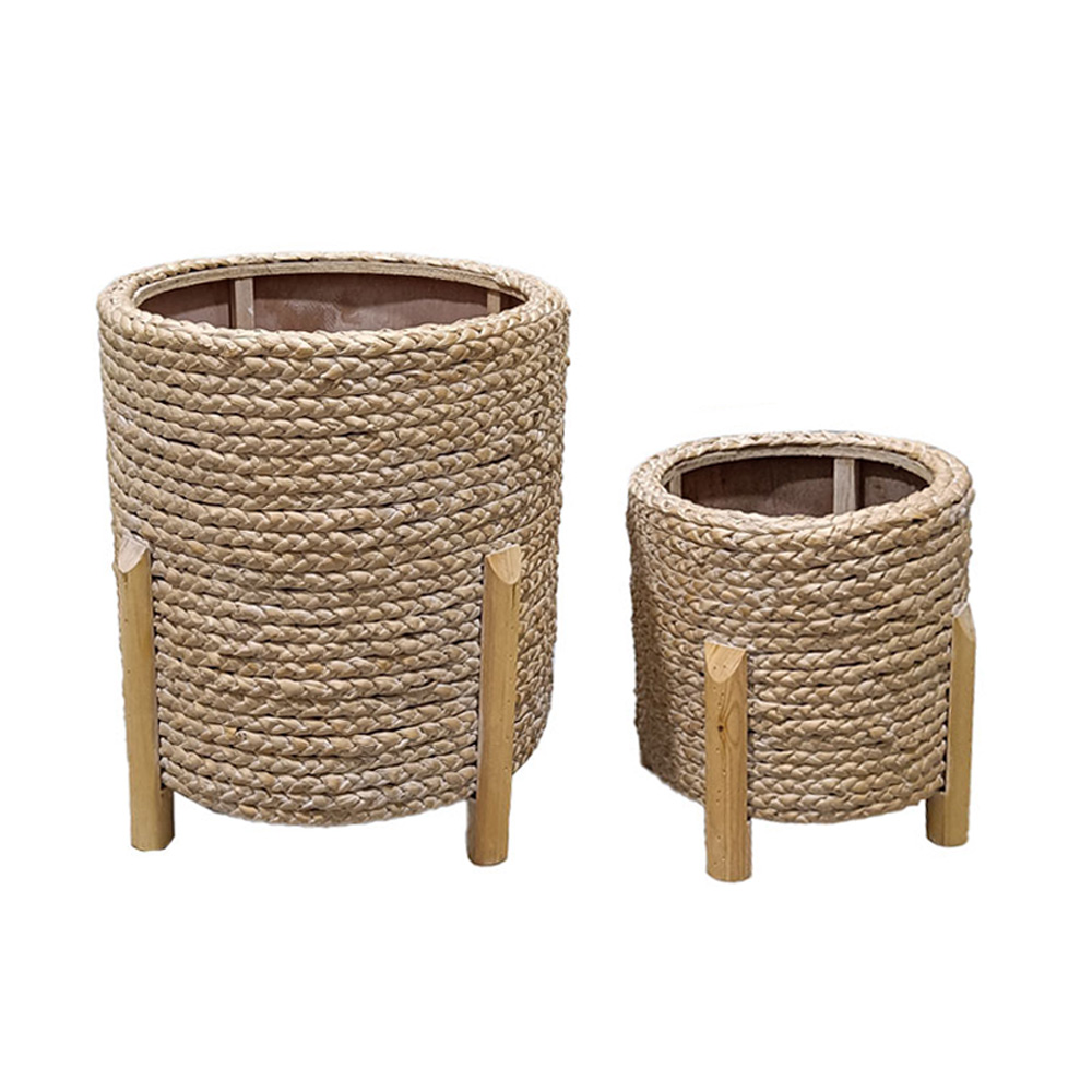 CORDA ΚΑΣΠΩ SET 2ΤΜΧ 30x30x34 ΞΥΛΟ ΕΛΑΤΟΥ WHITE WASHED ΦΥΣΙΚΟ GRASS