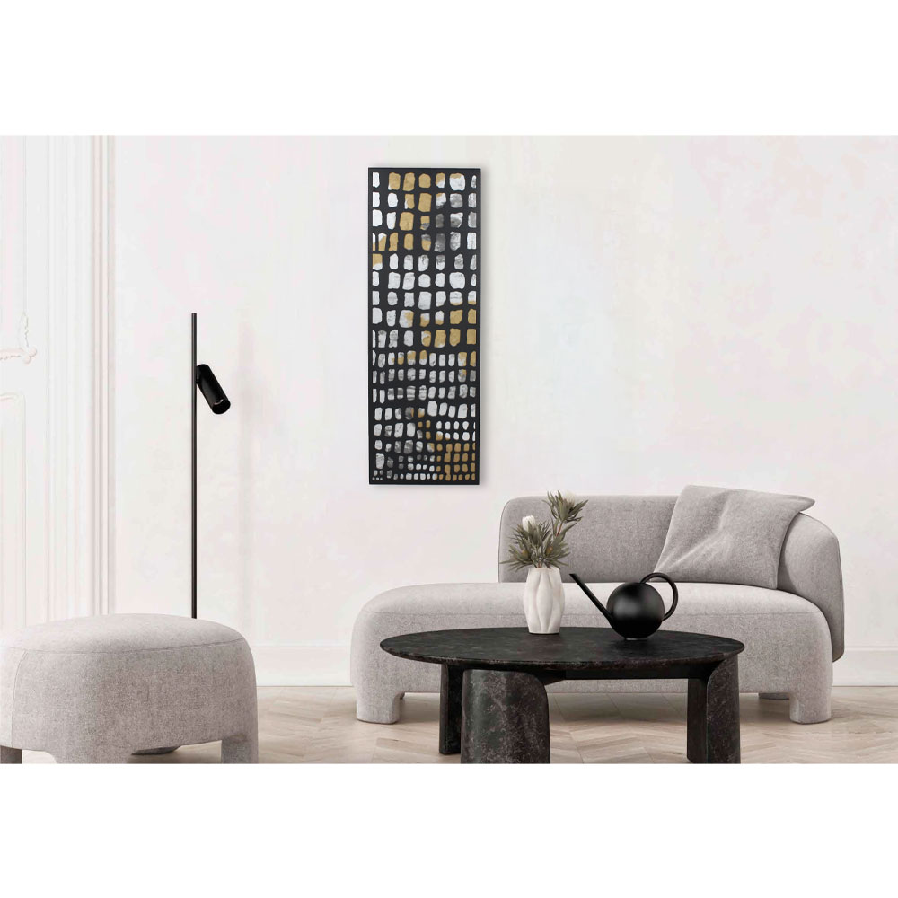 PIC ΠΙΝΑΚΑΣ ΔΙΑΚΟΣΜΗΣΗΣ 40x120x2 ΜΕΤΑΛΛΟ ΜΑΥΡΟ ΧΡΥΣΟ MDF ΛΕΥΚΟ - Image 2