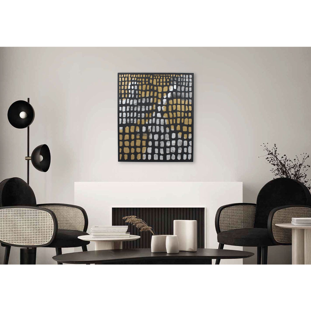 PIC ΠΙΝΑΚΑΣ ΔΙΑΚΟΣΜΗΣΗΣ 77x92x2 ΜΕΤΑΛΛΟ ΜΑΥΡΟ ΧΡΥΣΟ MDF ΛΕΥΚΟ - Image 2