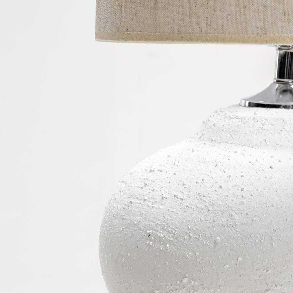 SANTORINI ΦΩΤΙΣΤΙΚΟ ΕΠΙΤΡΑΠΕΖΙΟ 30x30x60cm ΚΕΡΑΜΙΚΟ ΛΕΥΚΟ ΛΙΝΟ ΜΠΕΖ - Image 4