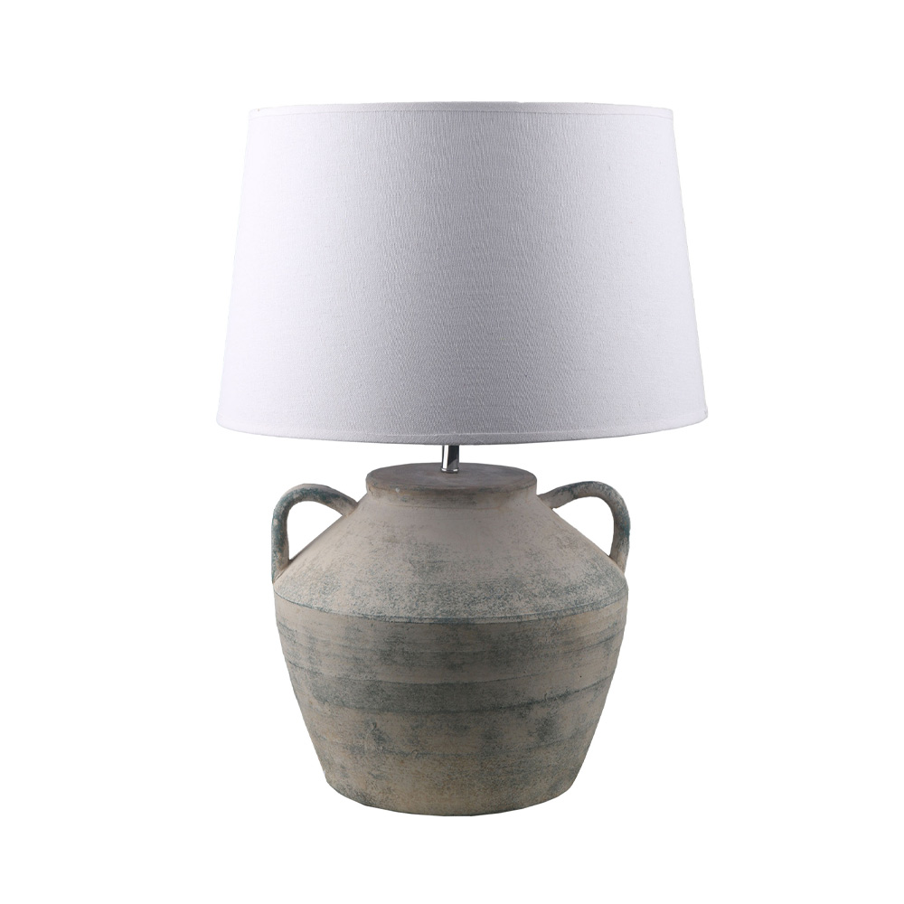 DILOS ΦΩΤΙΣΤΙΚΟ ΕΠΙΤΡΑΠΕΖΙΟ 34x34x62cm ΚΕΡΑΜΙΚΟ ΓΚΡΙ ΛΙΝΟ ΛΕΥΚΟ