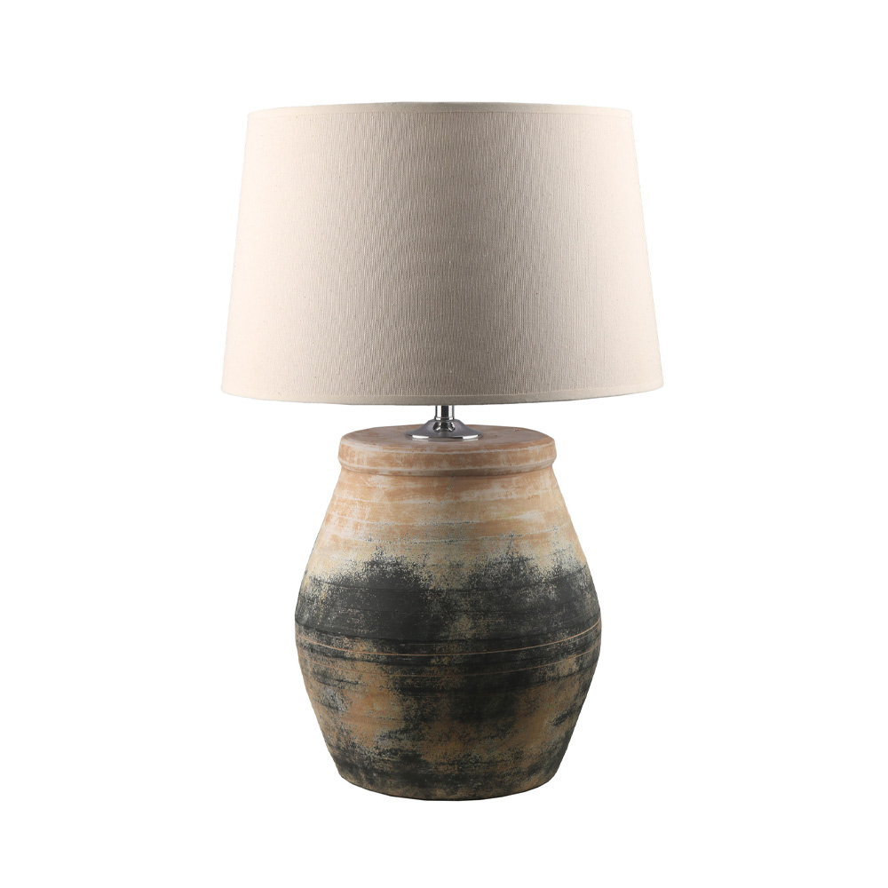 NIKOPOLI ΦΩΤΙΣΤΙΚΟ ΕΠΙΤΡΑΠΕΖΙΟ 33x33x71cm ΚΕΡΑΜΙΚΟ ΜΠΕΖ ΜΑΥΡΟ ΛΙΝΟ ΜΠΕΖ