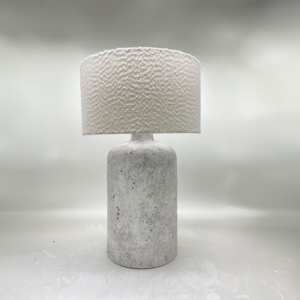 MORTAR ΦΩΤΙΣΤΙΚΟ ΕΠΙΤΡΑΠΕΖΙΟ 22x22x66cm ΚΕΡΑΜΙΚΟ ΓΚΡΙ ΛΙΝΟ ΛΕΥΚΟ - Image 2