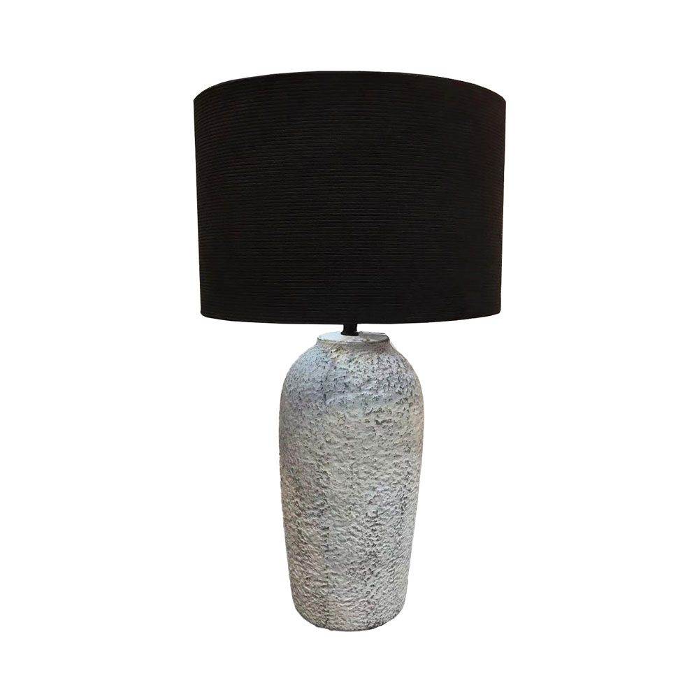 MARBUK ΦΩΤΙΣΤΙΚΟ ΕΠΙΤΡΑΠΕΖΙΟ 17x17x60cm ΚΕΡΑΜΙΚΟ ΓΚΡΙ ΥΦΑΣΜΑ ΜΑΥΡΟ
