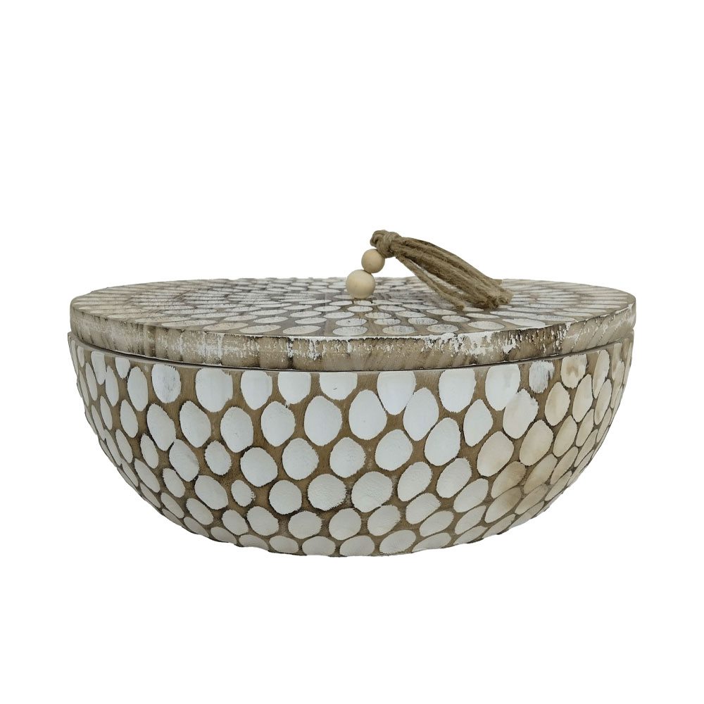 AMAR ΚΟΥΤΙ ΑΠΟΘΗΚΕΥΣΗΣ 34x34x12cm ΞΥΛΟ ΚΑΦΕ ΛΕΥΚΟ