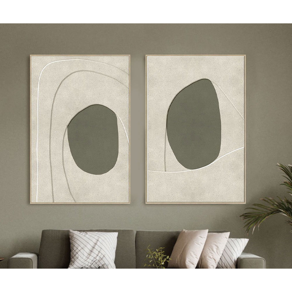 VOID A ΠΙΝΑΚΑΣ ΔΙΑΚΟΣΜΗΤΙΚΟΣ ΜΕ ΚΟΡΝΙΖΑ 80x120x4.3cm ΚΑΜΒΑΣ ΜΠΕΖ ΛΑΔΙ PS - Image 3