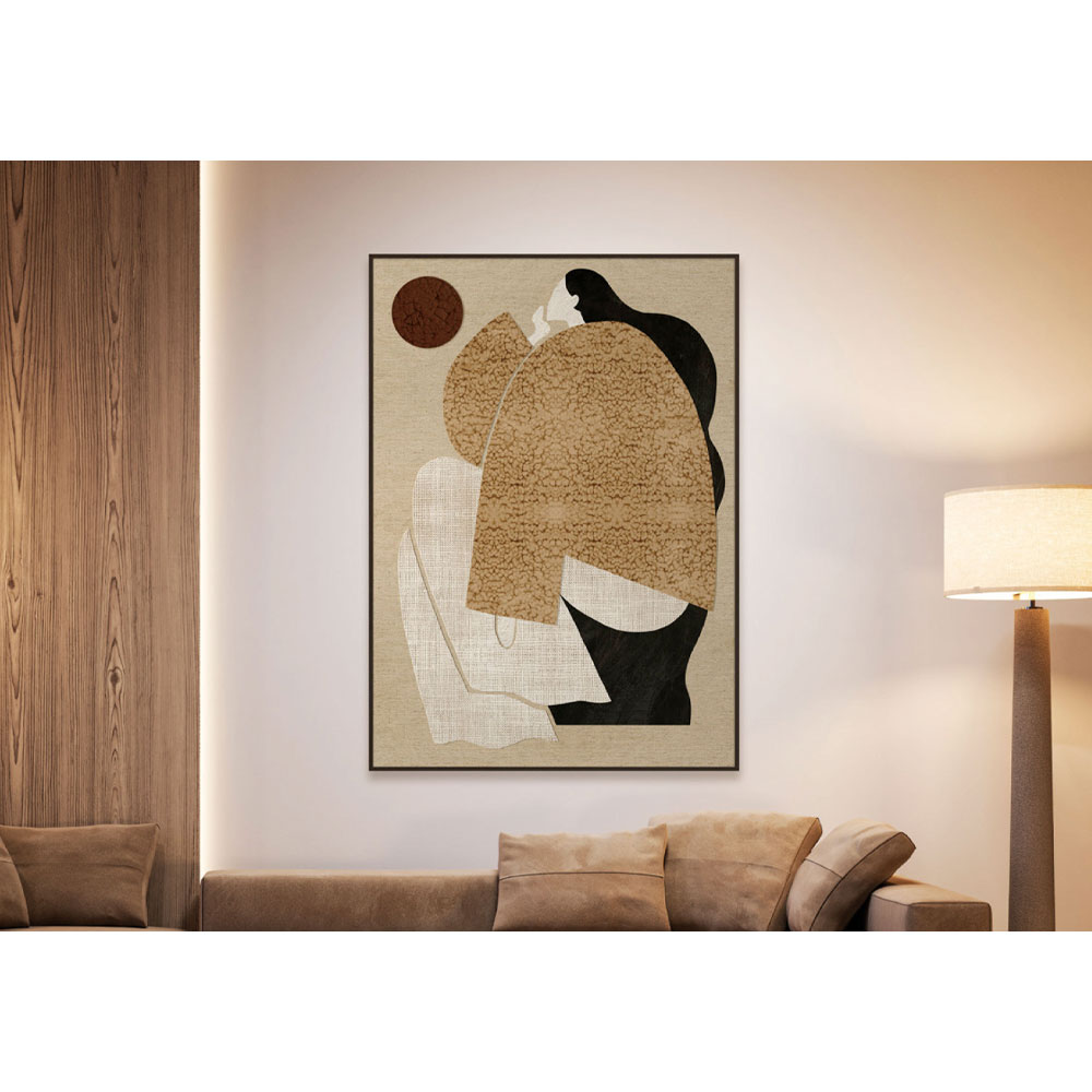 AMIT A ΠΙΝΑΚΑΣ ΔΙΑΚΟΣΜΗΤΙΚΟΣ ΜΕ ΚΟΡΝΙΖΑ 80x120x4.3cm ΚΑΜΒΑΣ ΜΠΕΖ ΛΕΥΚΟ ΜΑΥΡΟ PS - Image 2