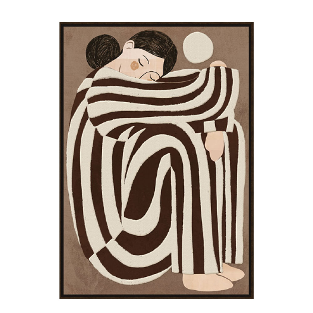 ABBI B ΠΙΝΑΚΑΣ ΔΙΑΚΟΣΜΗΤΙΚΟΣ ΜΕ ΚΟΡΝΙΖΑ 80x120x4.3cm ΚΑΜΒΑΣ ΜΠΕΖ ΚΑΦΕ PS