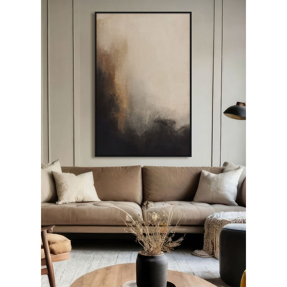 FREEFLOW ΠΙΝΑΚΑΣ ΔΙΑΚΟΣΜΗΤΙΚΟΣ ΜΕ ΚΟΡΝΙΖΑ 80x120x4 ΚΑΜΒΑΣ ΜΠΕΖ ΜΑΥΡΟ PP ΧΡΥΣΟ - Image 2