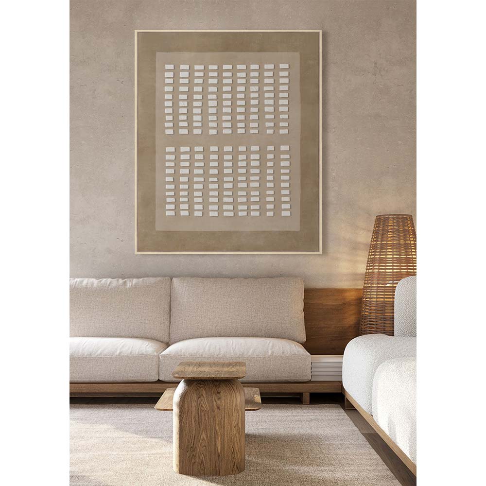 THE COLLECTIVE ΠΙΝΑΚΑΣ ΔΙΑΚΟΣΜΗΤΙΚΟΣ ΜΕ ΚΟΡΝΙΖΑ 80x120x4 ΚΑΜΒΑΣ ΚΑΦΕ ΜΠΕΖ ΞΥΛΟ - Image 2