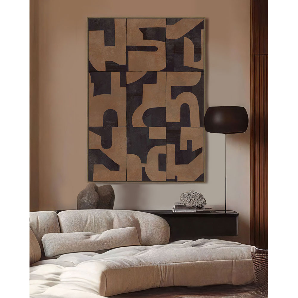 ABSTRACT SHAPE ΠΙΝΑΚΑΣ ΔΙΑΚΟΣΜΗΤΙΚΟΣ ΜΕ ΚΟΡΝΙΖΑ 80x120x4 ΚΑΜΒΑΣ ΚΑΦΕ PP - Image 2