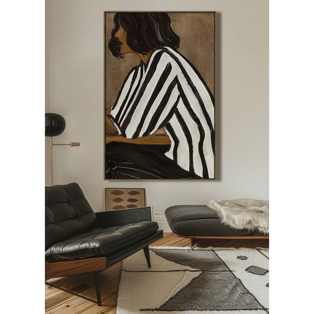 STILL BEAUTY ΠΙΝΑΚΑΣ ΔΙΑΚΟΣΜΗΤΙΚΟΣ ΜΕ ΚΟΡΝΙΖΑ 80x120x4 ΚΑΜΒΑΣ ΚΑΦΕ ΜΑΥΡΟ PP - Image 2