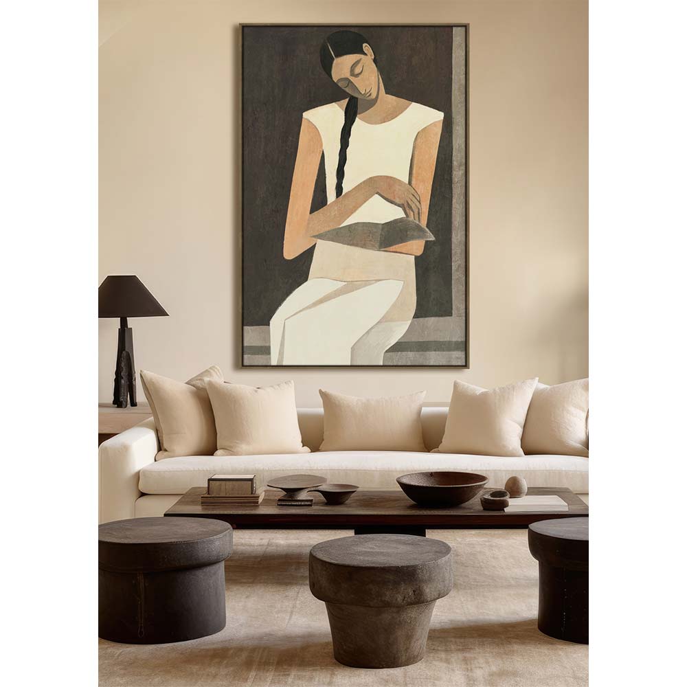 SERENITY A ΠΙΝΑΚΑΣ ΔΙΑΚΟΣΜΗΤΙΚΟΣ ΜΕ ΚΟΡΝΙΖΑ 80x120x4 ΚΑΜΒΑΣ ΜΠΕΖ ΚΑΦΕ PP - Image 2