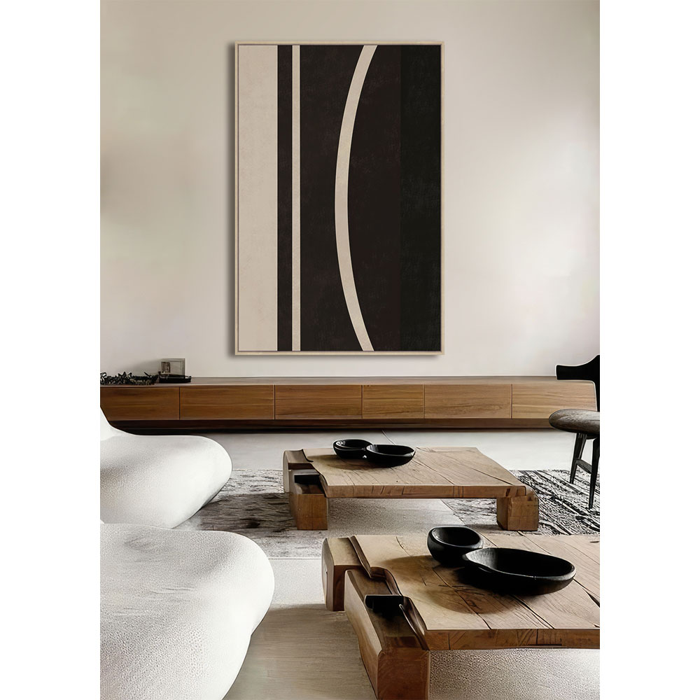 SOLAIRE A ΠΙΝΑΚΑΣ ΔΙΑΚΟΣΜΗΤΙΚΟΣ ΜΕ ΚΟΡΝΙΖΑ 80x120x4 ΚΑΜΒΑΣ ΚΑΦΕ ΣΚΟΥΡΟ ΜΠΕΖ ΞΥΛΟ ΦΥΣΙΚΟ - Image 2