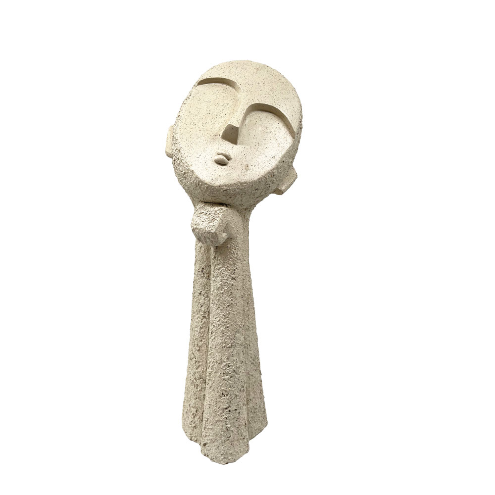 MOOD2 ΔΙΑΚΟΣΜΗΤΙΚΟ ΠΡΟΣΩΠΟ 13.5x13.5x38cm POLYRESIN ΜΠΕΖ