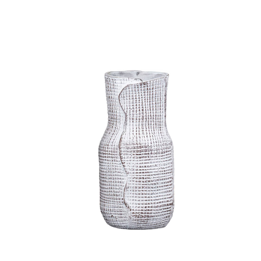 VEIL ΒΑΖΟ 13x13x25.5cm ΑΛΟΥΜΙΝΙΟ ΑΣΠΡΟ ΚΑΦΕ ΣΚΟΥΡΟ