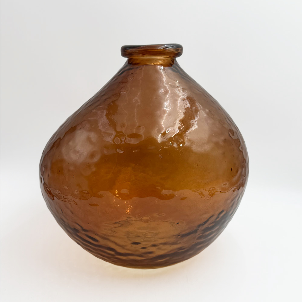 BOCAL ΒΑΖΟ 25x25x25cm ΓΥΑΛΙ CARAMEL - Image 3