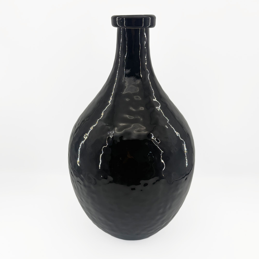 FLACON ΒΑΖΟ 27.5x27.5x46cm ΓΥΑΛΙ ΜΑΥΡΟ