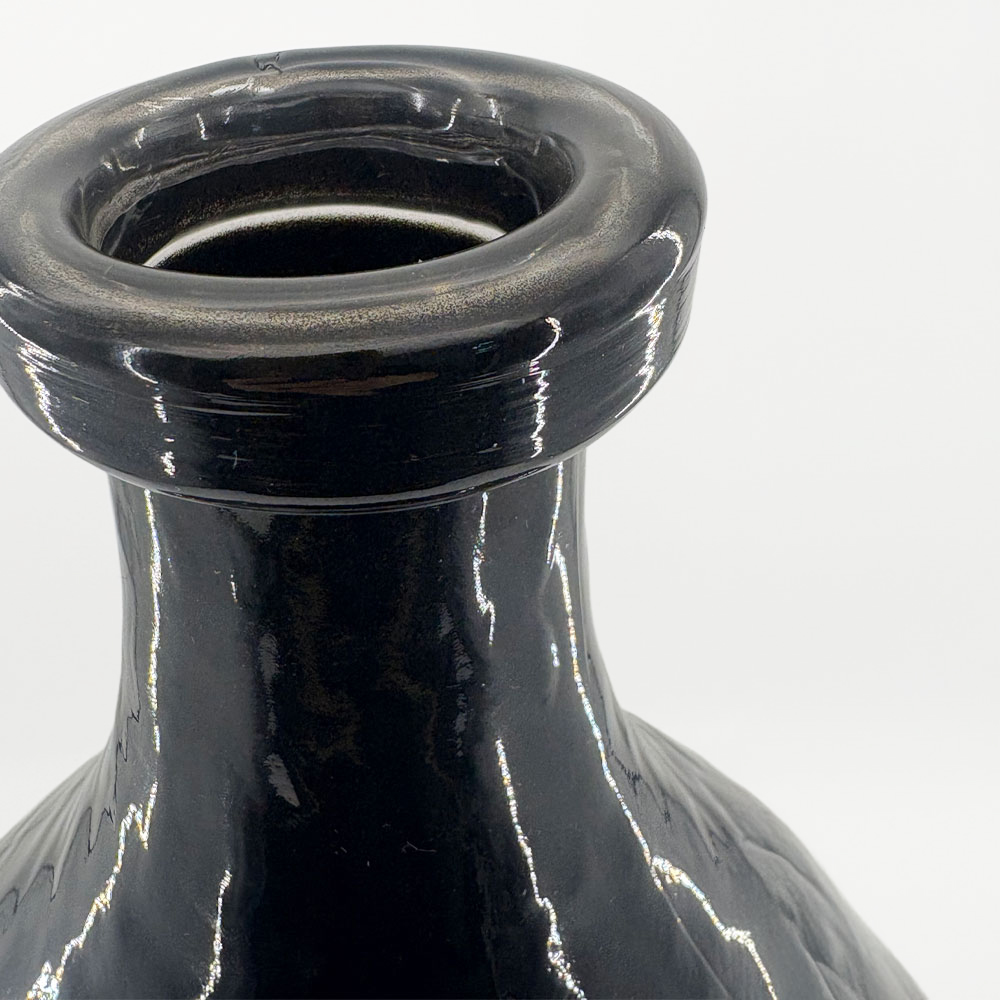 FLACON ΒΑΖΟ 27.5x27.5x46cm ΓΥΑΛΙ ΜΑΥΡΟ - Image 2