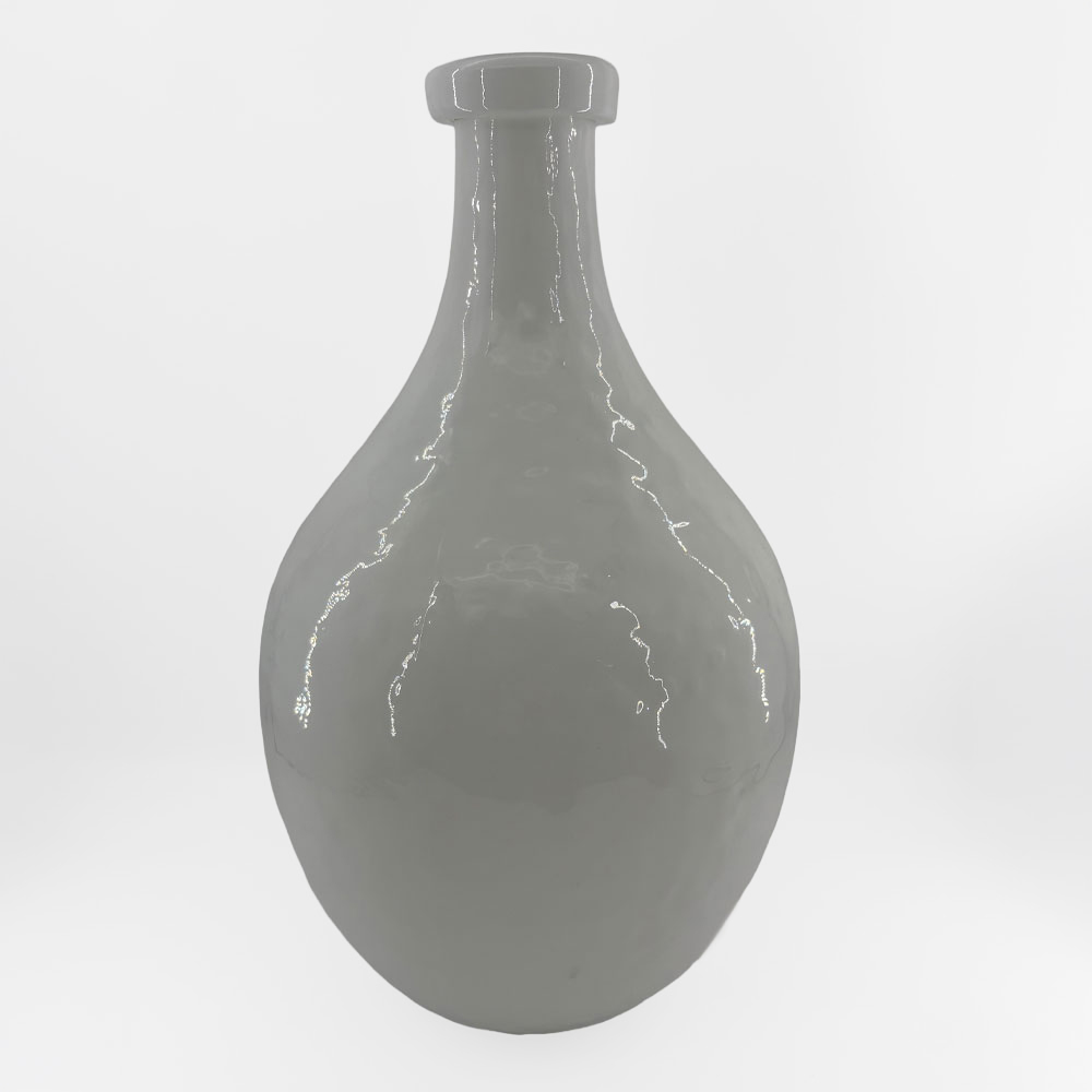 FLACON ΒΑΖΟ 27.5x27.5x46cm ΓΥΑΛΙ ΑΣΠΡΟ