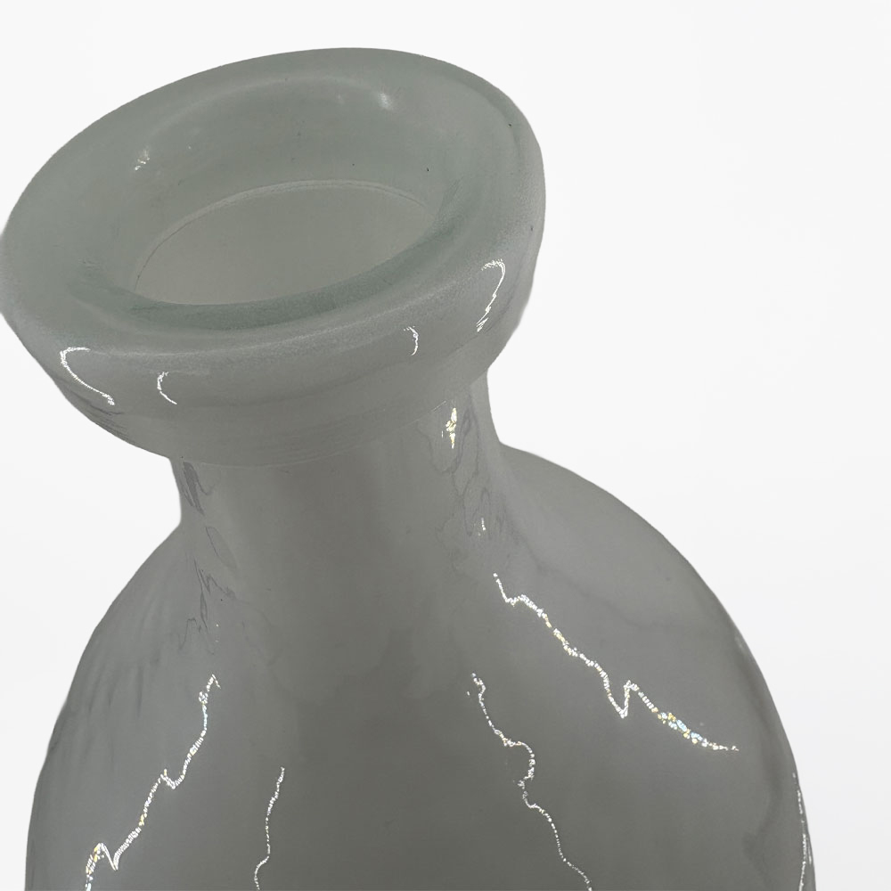 FLACON ΒΑΖΟ 27.5x27.5x46cm ΓΥΑΛΙ ΑΣΠΡΟ - Image 2