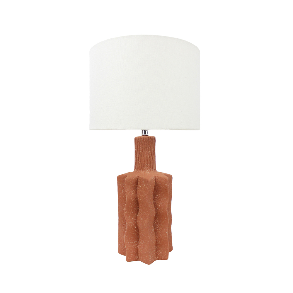 EGLI ΦΩΤΙΣΤΙΚΟ ΕΠΙΤΡΑΠΕΖΙΟ 32x32x56cm ΚΕΡΑΜΙΚΟ TERRACOTTA ΛΙΝΟ ΛΕΥΚΟ