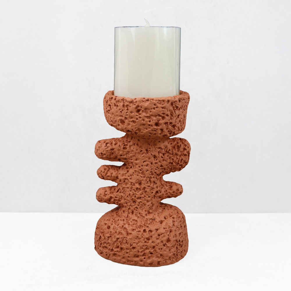 KYCLADIC I ΚΗΡΟΠΗΓΙΟ ΔΙΑΚΟΣΜΗΤΙΚΟ 12x10x20cm RESIN ΠΟΡΤΟΚΑΛΙ - Image 4