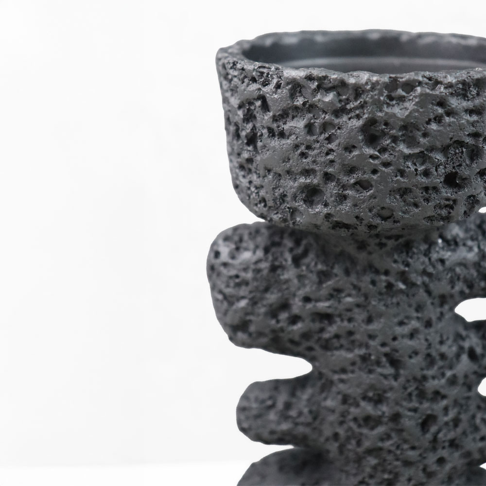 KYCLADIC II ΚΗΡΟΠΗΓΙΟ ΔΙΑΚΟΣΜΗΤΙΚΟ 12x10x20cm RESIN ΜΑΥΡΟ - Image 2