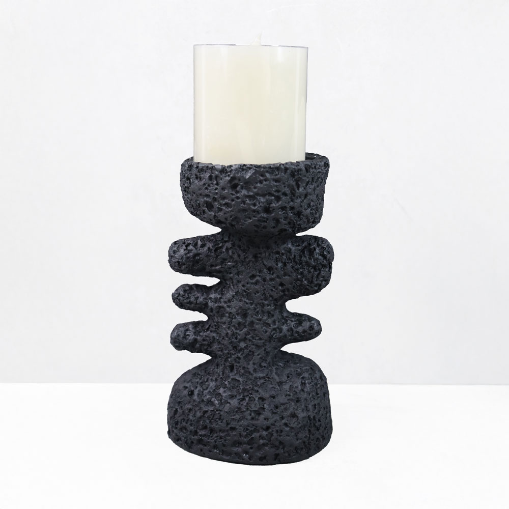 KYCLADIC II ΚΗΡΟΠΗΓΙΟ ΔΙΑΚΟΣΜΗΤΙΚΟ 12x10x20cm RESIN ΜΑΥΡΟ - Image 4