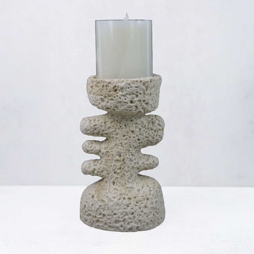 KYCLADIC III ΚΗΡΟΠΗΓΙΟ ΔΙΑΚΟΣΜΗΤΙΚΟ 12x10x20cm RESIN ΜΠΕΖ - Image 4