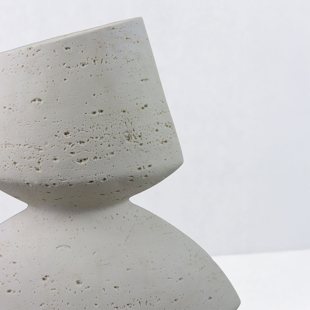 LOOMA III ΒΑΖΟ 28.5x15.5x34.5cm RESIN ΜΠΕΖ - Image 3