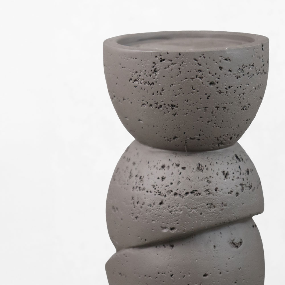 PHAROS I ΚΗΡΟΠΗΓΙΟ ΔΙΑΚΟΣΜΗΤΙΚΟ 10.5x10.5x25cm RESIN ΚΑΦΕ ΣΚΟΥΡΟ - Image 2