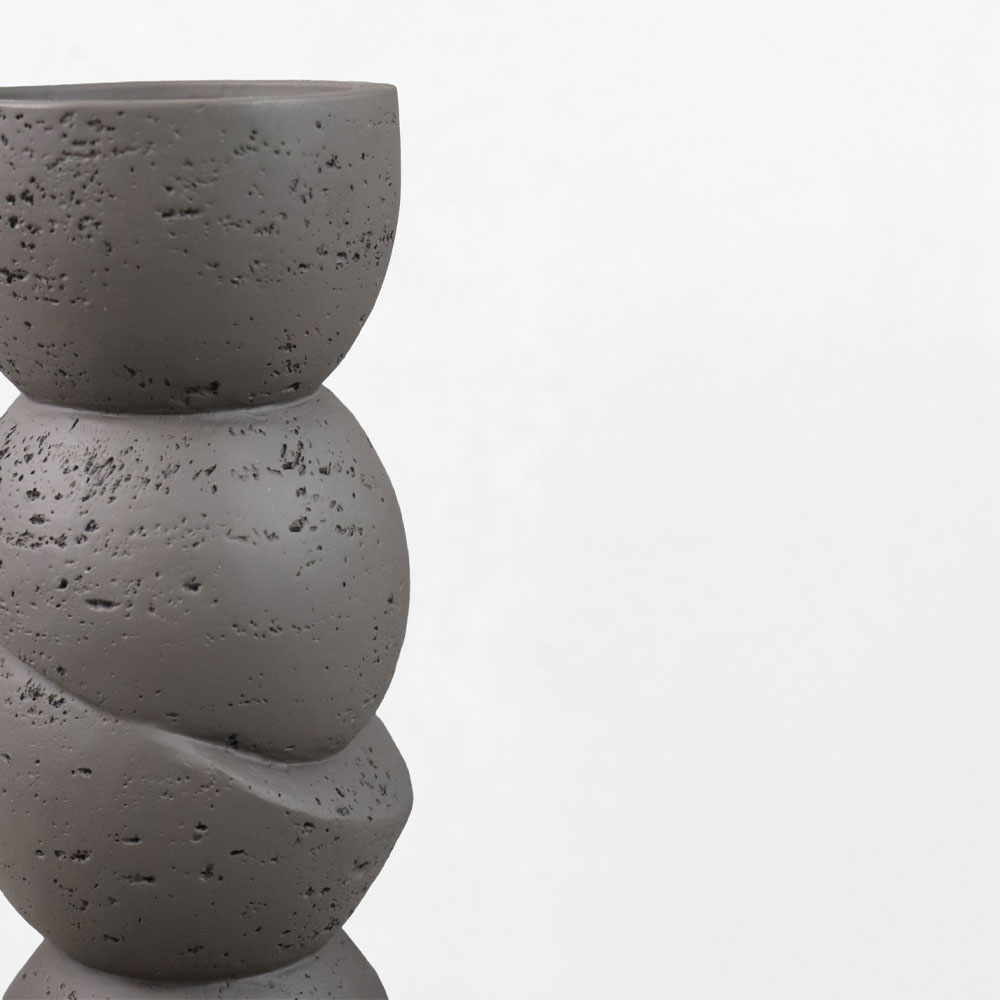 PHAROS I ΚΗΡΟΠΗΓΙΟ ΔΙΑΚΟΣΜΗΤΙΚΟ 10.5x10.5x25cm RESIN ΚΑΦΕ ΣΚΟΥΡΟ - Image 3