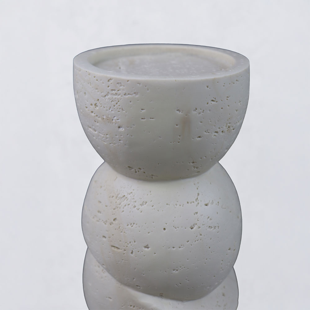 PHAROS II ΚΗΡΟΠΗΓΙΟ ΔΙΑΚΟΣΜΗΤΙΚΟ 10.5x10.5x25cm RESIN ΜΠΕΖ - Image 2
