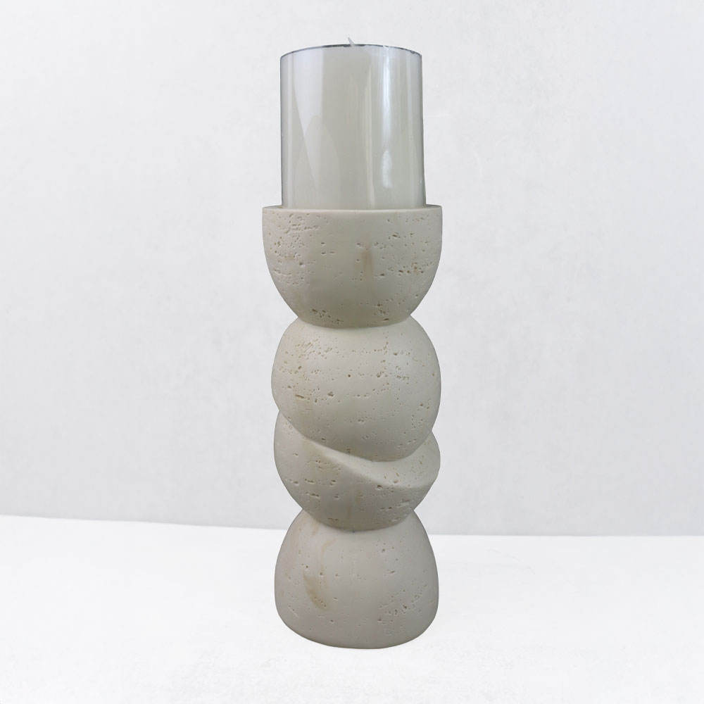 PHAROS II ΚΗΡΟΠΗΓΙΟ ΔΙΑΚΟΣΜΗΤΙΚΟ 10.5x10.5x25cm RESIN ΜΠΕΖ - Image 4
