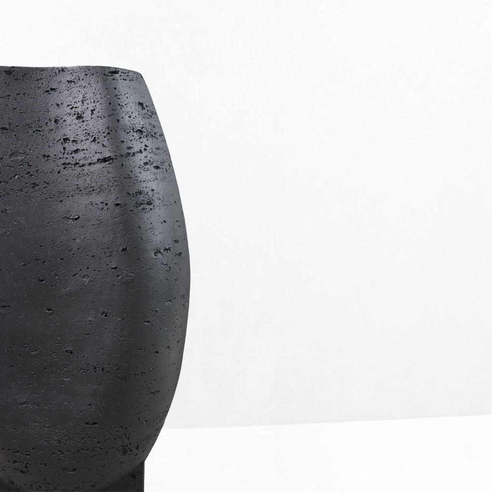 ORBIX I ΒΑΖΟ 19.5x13x35cm RESIN ΜΑΥΡΟ - Image 2