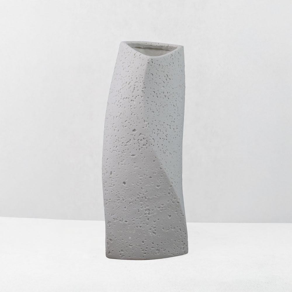 VOID III ΒΑΖΟ 16.5x14.5x39cm RESIN ΑΣΠΡΟ