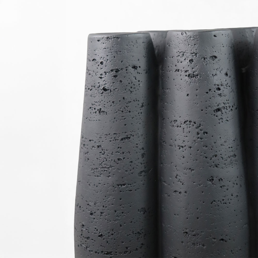 ORIN II ΒΑΖΟ 23x15.5x38cm RESIN ΜΑΥΡΟ - Image 3