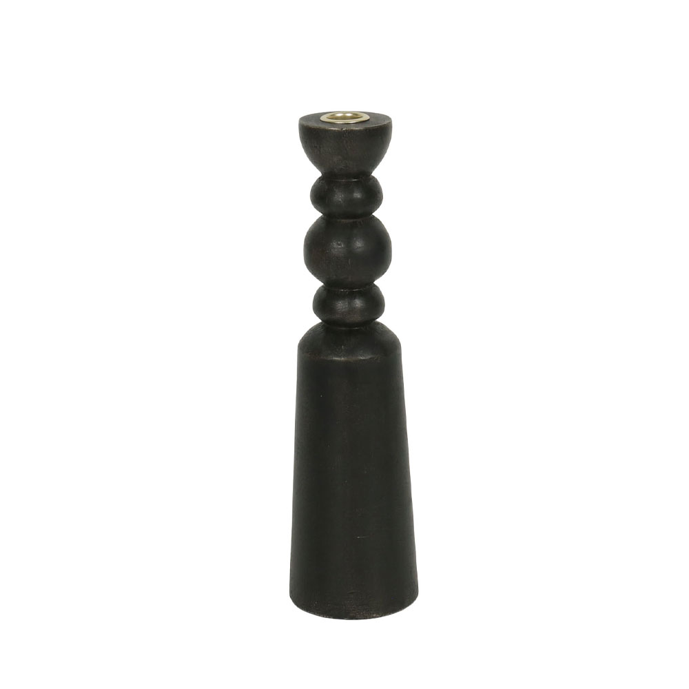 NUVIRA ΚΗΡΟΠΗΓΙΟ 8.5x8.5x32cm ΞΥΛΟ ΜΑΥΡΟ ΧΡΥΣΟ ΜΕΤΑΛΛΟ