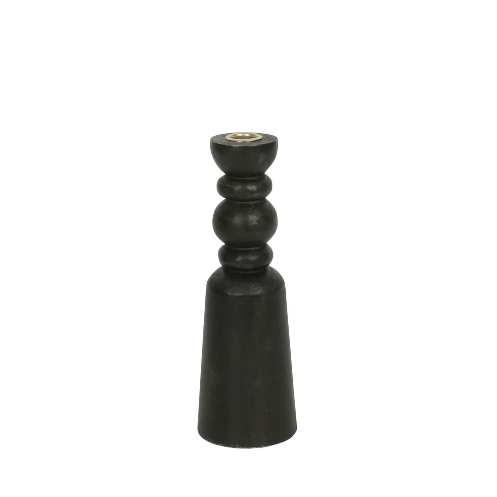 NUVIRA ΚΗΡΟΠΗΓΙΟ 8.5x8.5x26cm ΞΥΛΟ ΜΑΥΡΟ ΧΡΥΣΟ ΜΕΤΑΛΛΟ