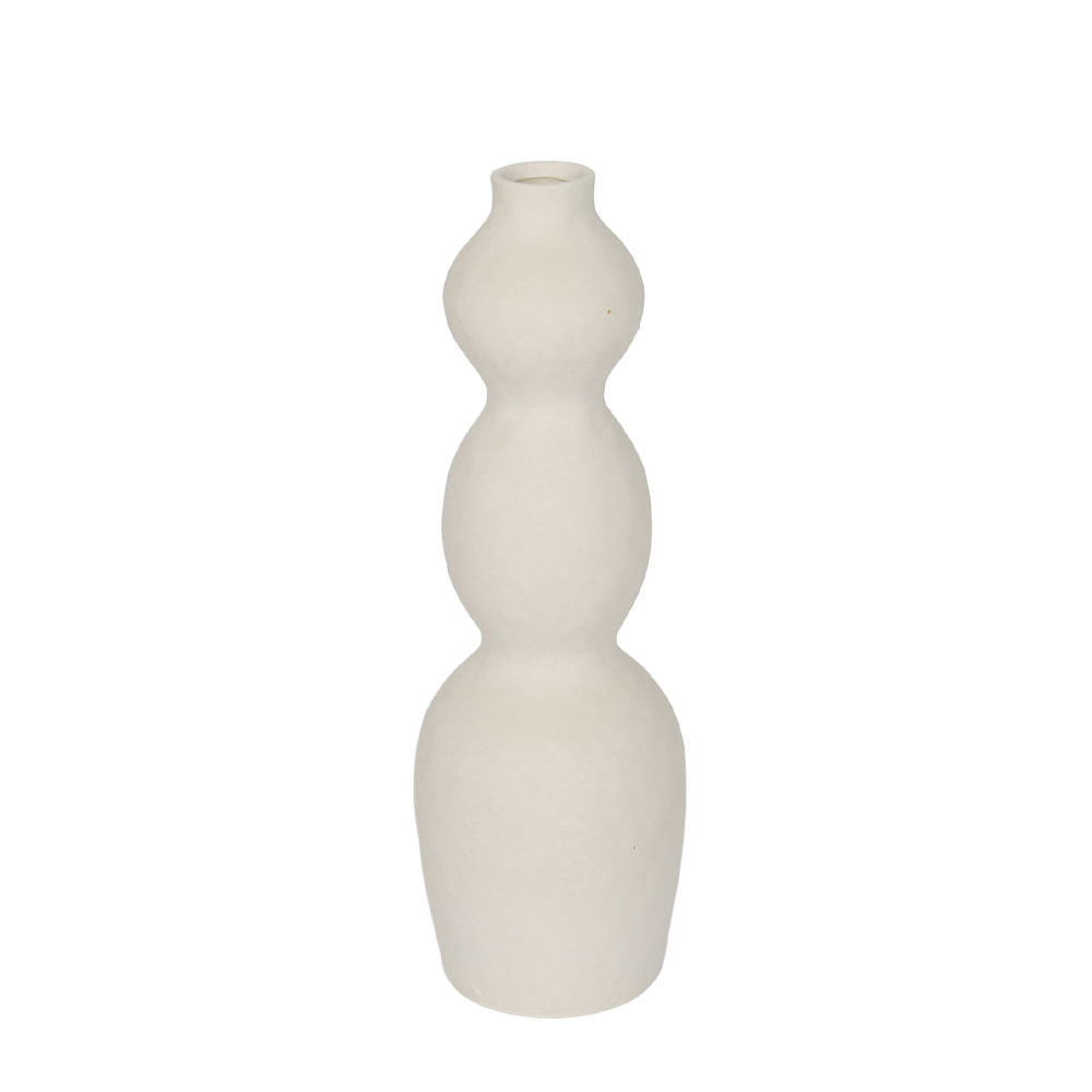 AIRA ΒΑΖΟ 12.5x12.5x39cm ΚΕΡΑΜΙΚΟ ΛΕΥΚΟ