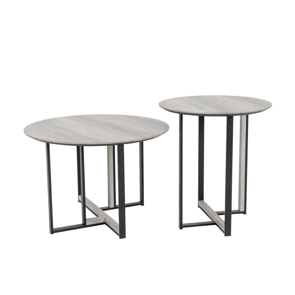 COMBO COFFEE TABLE SONOMA DECAPE ΜΑΥΡΟ 60x60x40 - Image 2
