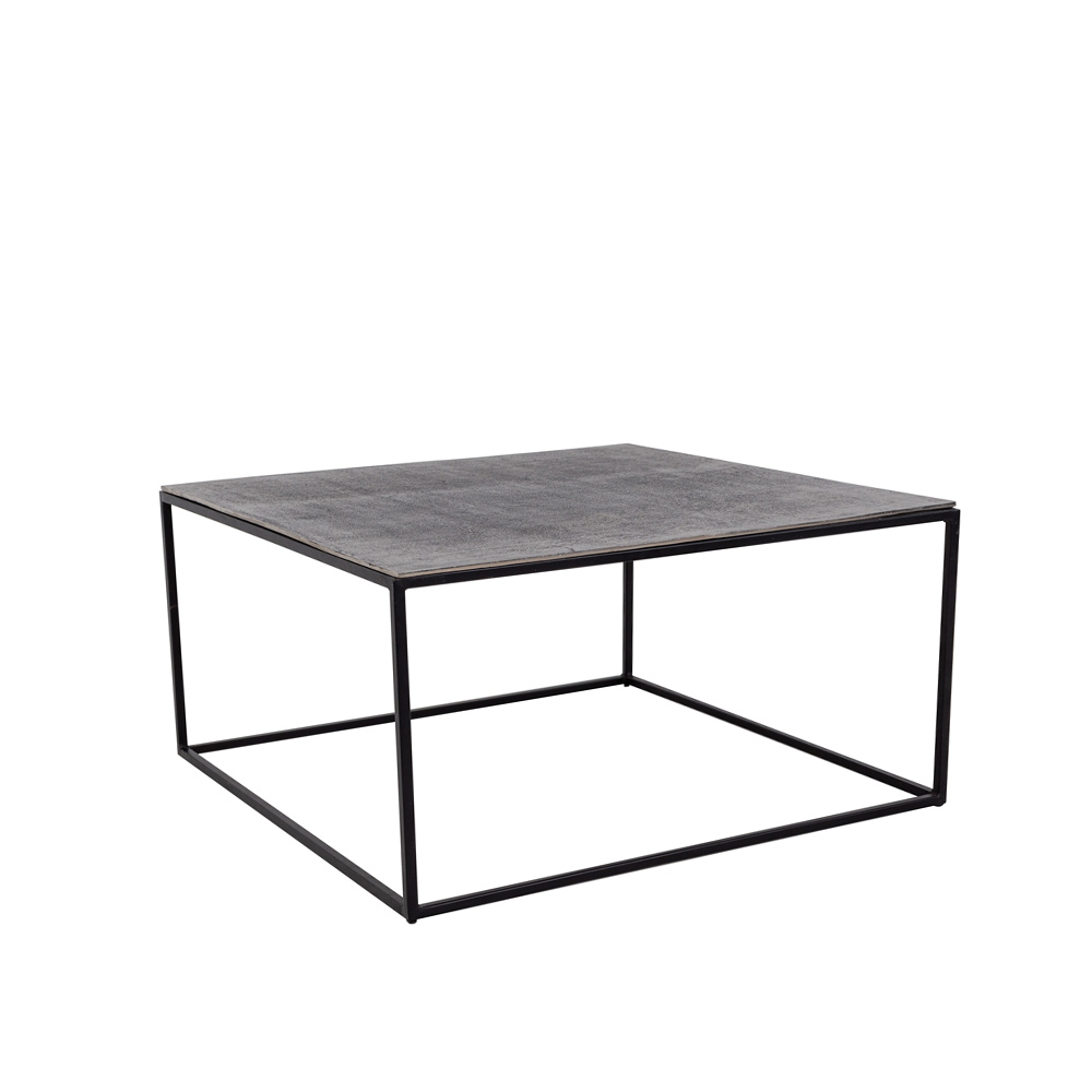 KARRE COFFEE TABLE NICKEL ANTIQUE ΜΑΥΡΟ 70x70x35