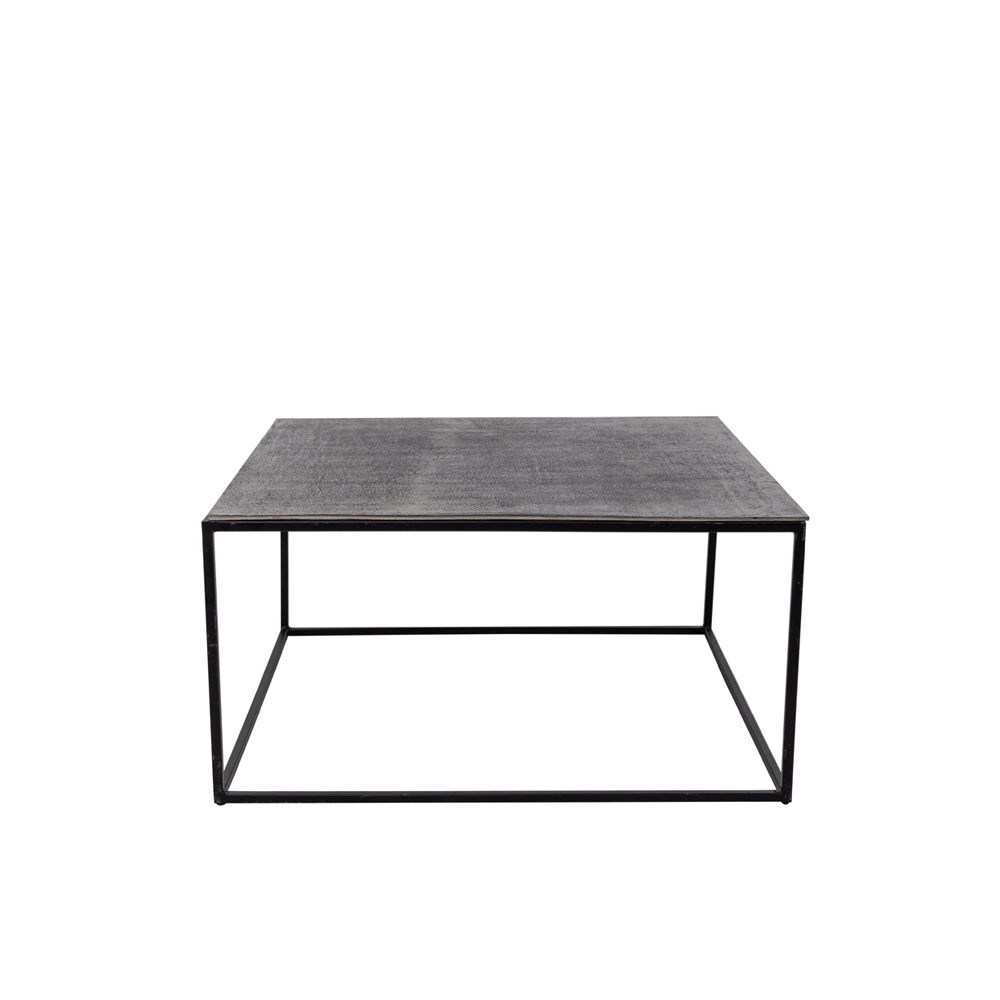 KARRE COFFEE TABLE NICKEL ANTIQUE ΜΑΥΡΟ 70x70x35 - Image 2