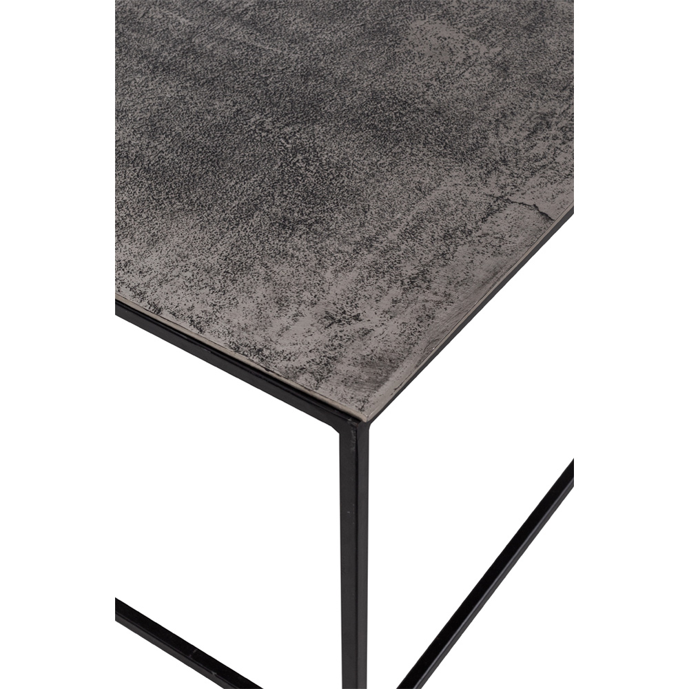 KARRE COFFEE TABLE NICKEL ANTIQUE ΜΑΥΡΟ 70x70x35 - Image 3